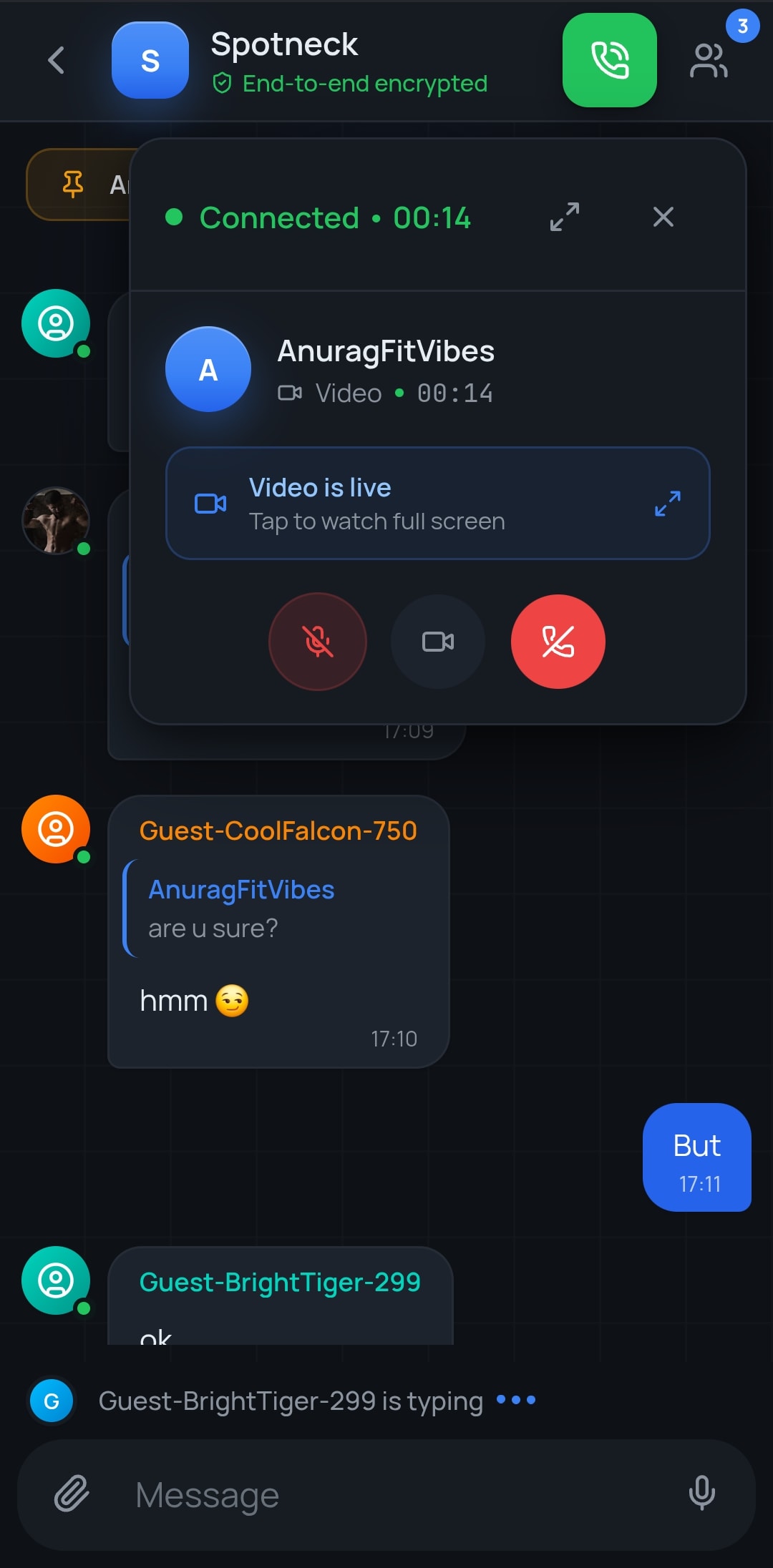 Voice and video call